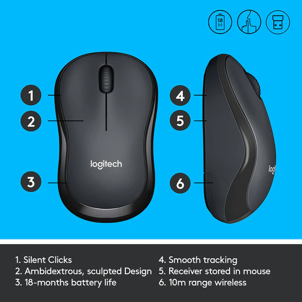 M221 Silent Wireless Mouse – Compact Portable Design – Open Box - Image 2